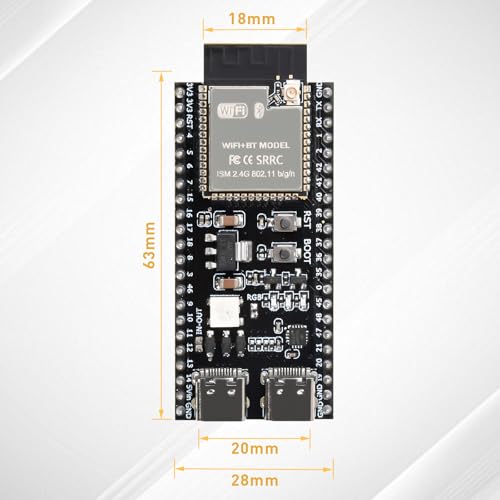 diymore 2 pieces for ESP32-S3 DevKitC-1 N16R8 module, for ESP32 S3 1-N16R8 development board with WiFi, Bluetooth 5.0, USB C connectable antenna with antenna ESP32 S3 with antenna