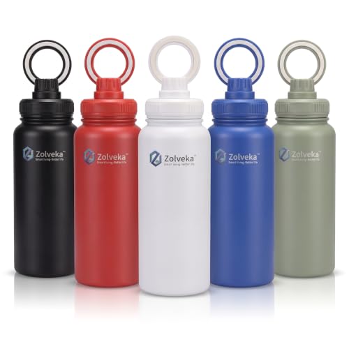 32oz Insulated Water Bottle with Magnetic Phone Mount, Leak-Proof Stainless Steel Gym Cup for Smartphone, BPA-Free. (RED) RED