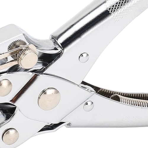 Hztyyier 5mm single hole puncher with chrome-plated head, non-slip grip, depth adjuster and lever design