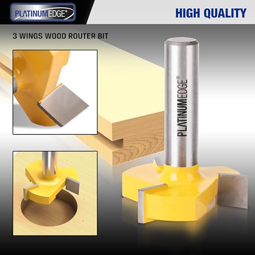 PLATINUMEDGE Spoilboard Surfacing Router Bit, 1/2-Inch Shank 2-Inch Cutting Diameter, Slab Flattening Router Bit Planing Wood Planer Bit (Carbide) (Pack of 2) 1 Piece - 1/2 Inch Shank (Pack of 2)