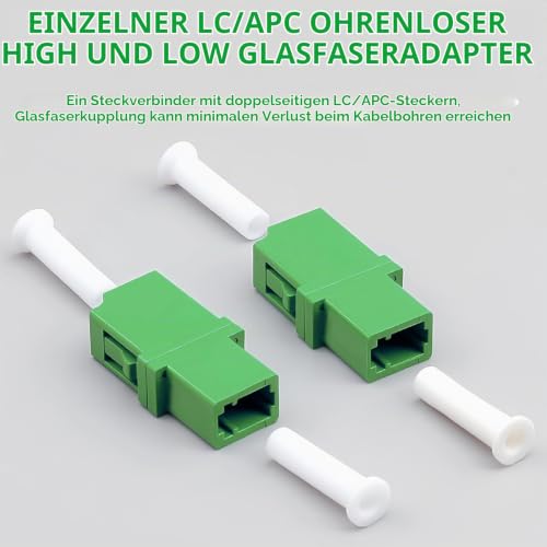 Fibre Optic Adapter LC/APC Female, Fibre Optic Coupling LC/APC Female Single Mode, Fibre Interface Conversion for FTTH FTTx, Pack of 6