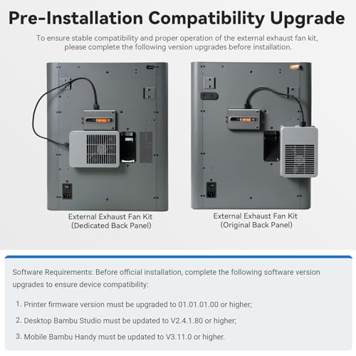 External Exhaust Fan Kit Compatible with Bambu Lab P2S with AMS