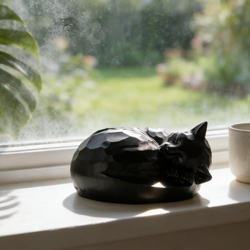 Pet Urn for Cat Ashes - Memorial Keepsake Cremation Urn (Black)