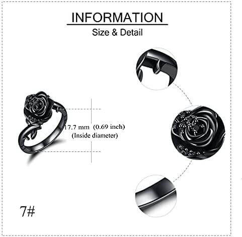 Rose Flower Cremation Urn Ring for Ashes 925 Sterling Silver Rose Cremation Jewelry Memorial Keepsake Ring Gifts for Women 7