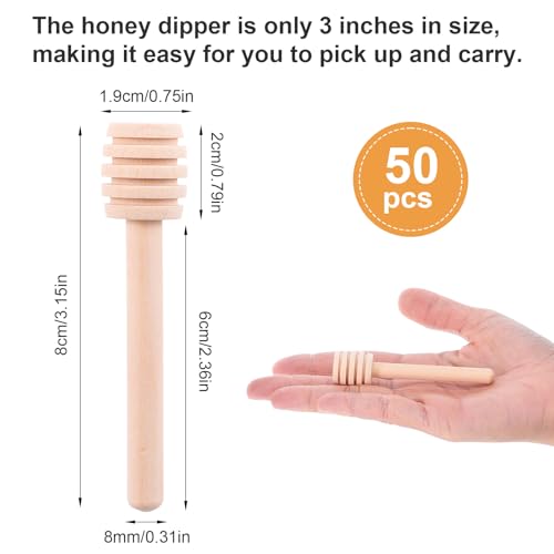 200Pcs Honey Dipper Sticks, 3 Inch Portable Mini Honey Stirrer Stick Honeycomb Dipper for Tea Charcuterie Drizzle Jar Wedding Party Favors 200