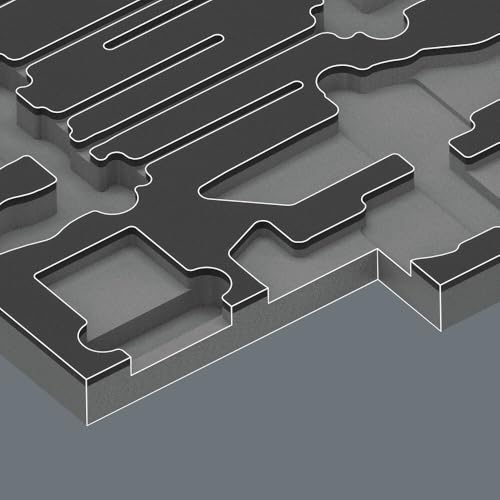 Wera 9860 stainless tool chest foam insert set 1, without tools, 344 x 30 x 392 mm