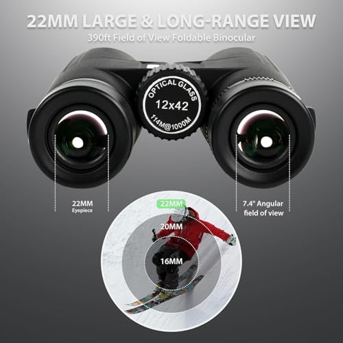 12X42 Waterproof Binoculars for Adults High Power UHD Bird Watching Hunting