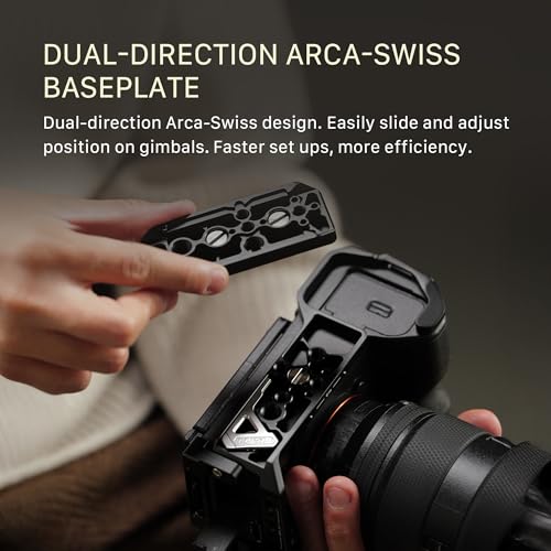Tilta Full Camera Cage for Alpha 7V A7V, A7IV, and A7R V | Modular Protective Frame | ARCA Bottom Plate | HDMI Cable Clamp Support - Black Full Cage