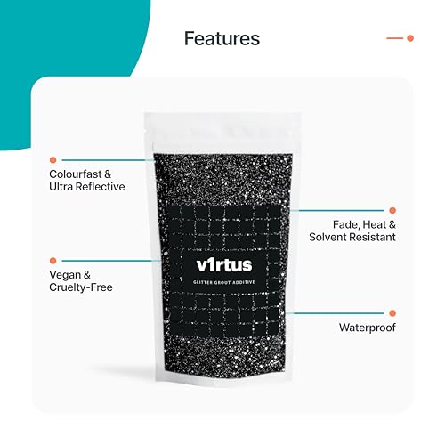 v1rtus black glitter grout additive 100g for tile grout、】【