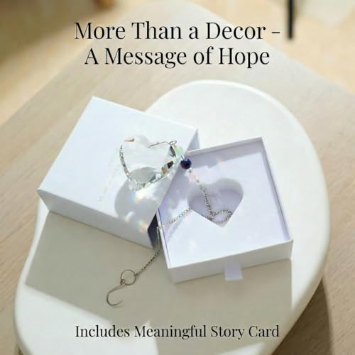 Hegelda Birthday Gifts for Women, Mom, Friend - Mothers Day Inspirational Gifts for Friends Her Coworkers Girlfriend Wife Mom Daughter Sister Aunt - Healing Crystals Heart Suncatcher for Window New Beginnings