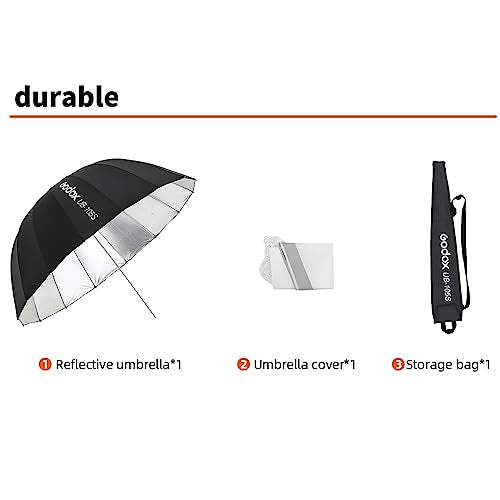 Godox UB-105S 41.3" 105cm Silver Inner Deep Parabolic Reflective Umbrella 41.3"