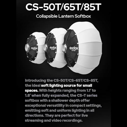 Godox CS-50T 50cm/19.6in Quick Release Lantern Softbox Professional Foldable Soft Box with Standard Bowen Mount for Photography Studio Photography (50cm/19.6in Softbox) 50cm/19.6in Softbox