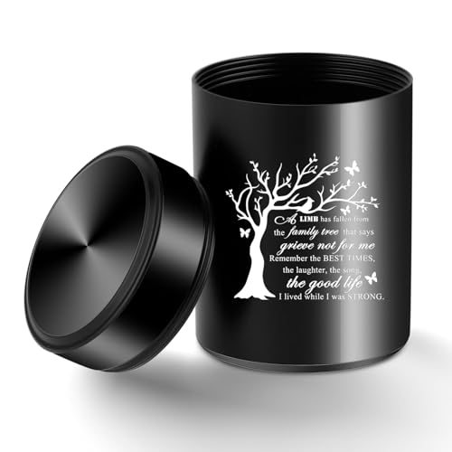 Small Mini Urns for Human Ashes Keepsake Tree of Life Sharing Urns for Female Male, Heart Cremation Jewelry Urn Necklaces for Ashes for Women Men, Black