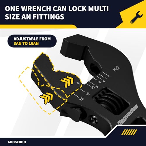Adjustable AN Fittings Wrench AN Wrench for AN Hose Fitting Adapters AN Fitting Tool 3AN-16AN Lightweight Aluminum Black. With a Double Hose End Fitting Wrench 6AN Socket-AN8 B-nut Blue Black & Blue