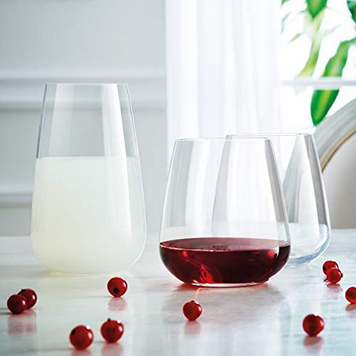 Luigi Bormioli Talismano 15.25 oz Glass, Set of4 Double Old Fashion Drinkware, 450ml, Clear (12766/02)