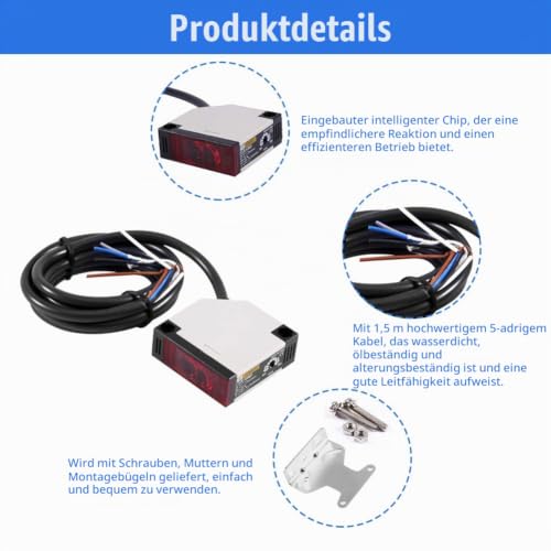 Keenso Reflection Photoelectric Switch, E3JK-R4M1 Reflection Photoelectric Switch, AC 90-250V 3A Photoelectric Switch