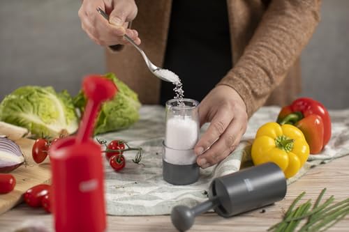 Kuhn Rikon Ratchet Spice Grinder, Ceramic Mill for Salt and Pepper, Grey