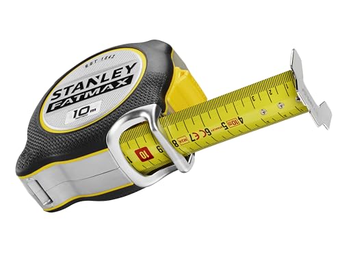 STANLEY Fatmax XTREME FMHT38232-0 Tape Measure 10 m (with Integrated Finger Brake, Tape 16 cm with Bladeamor Coating, Extra Large Hook, Printed on Both Sides, Sturdy Bi-Material Housing)