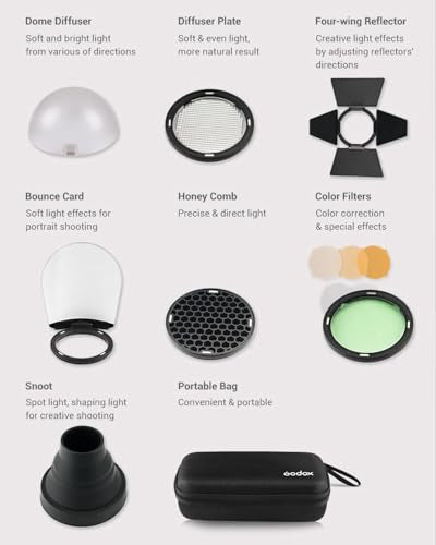 Godox AK-R1 Accessories Kit for Godox V1, V1Pro, V100, V1mid, AD100Pro, V1U, V1ProU, and V100U Round Head Flashes