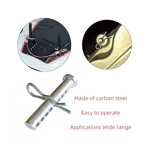 Adjustable Porous Clevis Pin, Spring Steel 8 Hole Pin & R-Clip Crank Kit, Farm, Automotive Fasteners (Dia.: 1/4in(6.3mm)-20Pcs) Dia.: 1/4in(6.3mm)-20Pcs