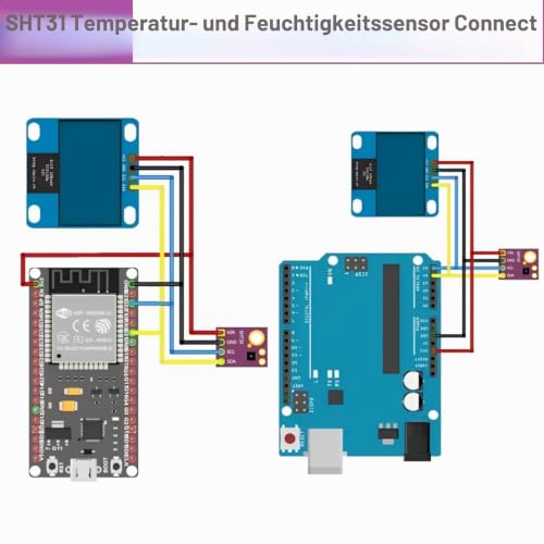 Digital Humidity Temperature Sensor Módulo RUIZHI SHT31-D Temperature Sensor and Humidity Sensor DC 2.4-5.5V Temperature and Humidity Sensors IIC I2C Interface Compatible with Arduino (Pack of 3)