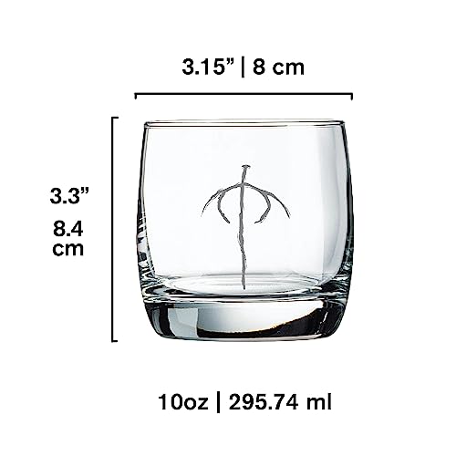 Katalyst Lord of The Rings Tree of Gondor and Orc Eye Whiskey Glasses 10 oz Cocktail Glasses 2-Pack
