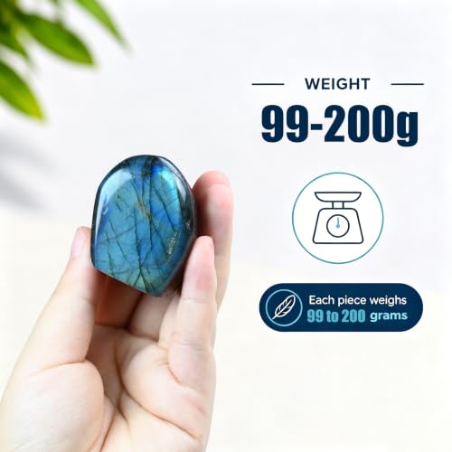 0.2-0.45 LB Natural Labradorite Stone, Polished Blue Labradorite Crystal, Healing Crystal Labradorite Gemstone for Home Decor, Meditation, Crystal Collection-1PC