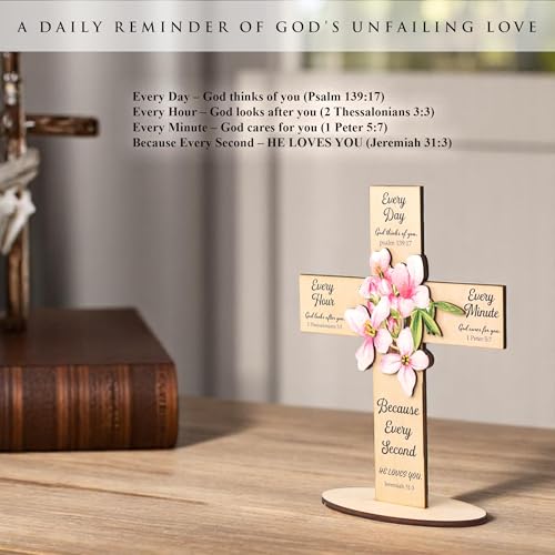 Christian Gifts for Women – God Says You Are Sunflower Plaque, 2-Layer Wood Religious Desk Decor, Faith-Based Inspirational Gift, Sunflower Gifts for Women, Encouragement, Baptism Gift, Teacher Desk Decor (CL Christian Cross For Men)