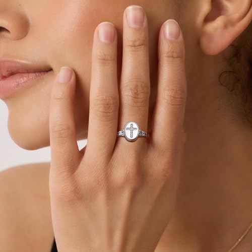 925 Sterling Silver Cross Cremation Ring for Ashes Memorial Urn Ring Christian Cross Memorial Jewelry Sympathy Remembrance Gift 9