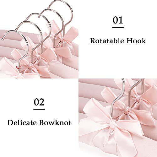 NEOVIVA Padded Hangers for Women Clothing,15 Inch (10 Pack) Pure Pink