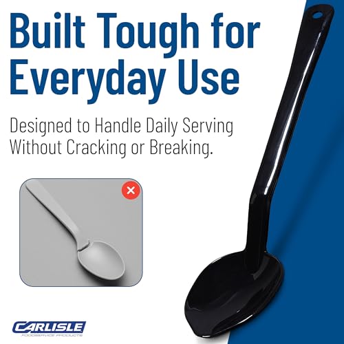 Carlisle FoodService Products 442003 Plastic Serving Spoons, 14", Black (Pack of 12)
