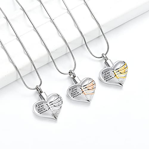 Imrsanl Heart Cremation Urn Necklace for Human Ashes Rose Gold