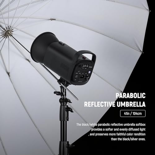 NEEWER 41"/104cm Parabolic Reflective Umbrella Photography with White Inner, Soft Lighting with Diffuser Cover, Bag, Quick Fold for Camera Photo Studio Video Light Shooting Monolight Flash, NS1U 41"