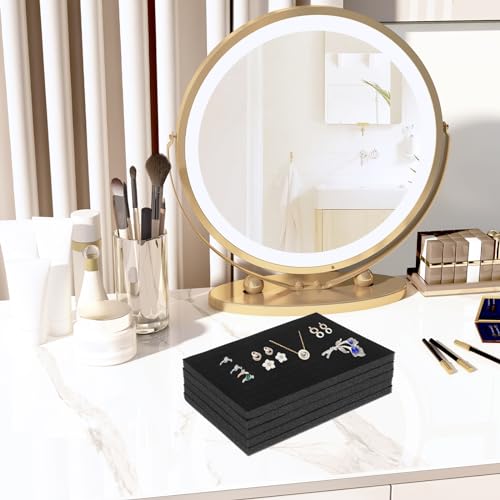 VOSAREA 5pcs Black Velvet Ring Display Tray Foams Earring Storage Box Liners Sponge Insert Jewelry Display Pad Holder (Pack of 2) 28X18CM (Pack of 2)