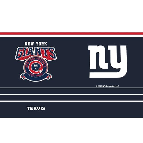 Tervis Traveler NFL New York Giants - Vintage Triple Walled Insulated Tumbler Travel Cup Keeps Drinks Cold & Hot, 20oz, Stainless Steel