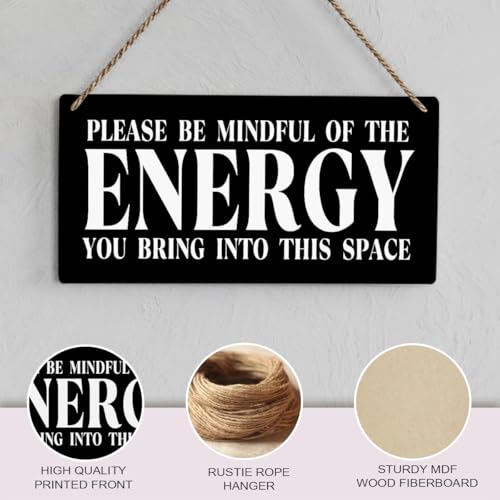 Black wall Art Meditation Room Decoration Spiritual Decor Wooden Wall Sign Energy-Black
