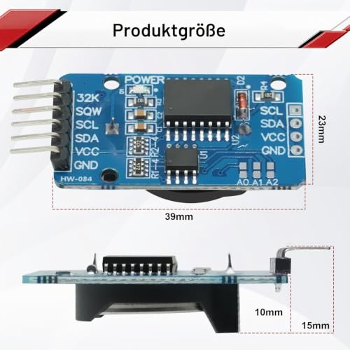 Pack of 4 Real Time Clock RTC Compatible with I2C Real Time Clock, Clock Module IIC RTC Module Precision Real Time Clock Module Compatible with Arduino and Raspberry Pi
