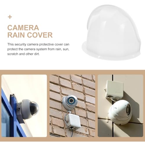 HOMSFOU White Outdoor Camera Protector Cover 11.41X8.07X5.90 Inches White 1pcs