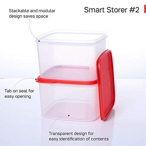 Tupperware Smart Storer Square Container 2.5l 2pc