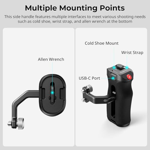 SmallRig Threaded Side Handle with Record Start/Stop Trigger, 3 Cables