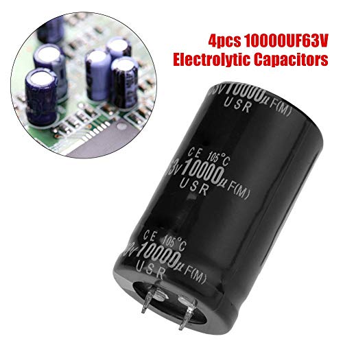 Audio Electrolytic Capacitor 10000uF 63V Audio Amplifier Electronic Component, Pack of 4