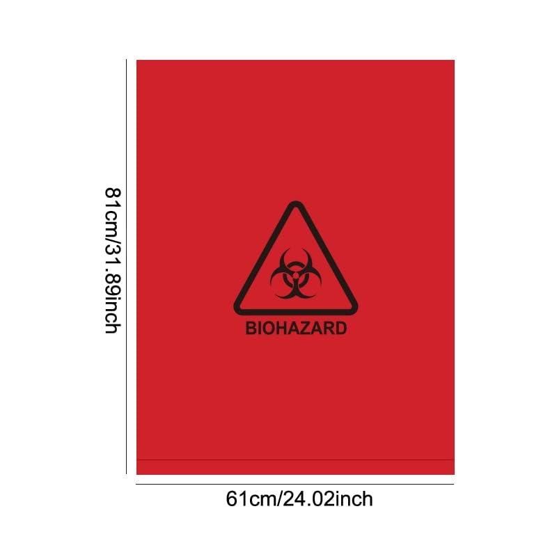 [Australia - AusPower] - 5 Pack Biohazard Bags Heavy Duty Thick Autoclavable Infectious Waste Bag Red Polypropylene Puncture Resistant 20 Gallon Biohazard Safety Bags Disposable Laboratory Sample Specimen Bag 