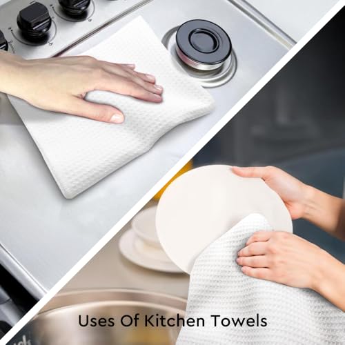 WUUCK00 2pcs Highland Cow Funny Kitchen Towel, Cute Cow Dish Tea Hand Kitchen Towel for Animal Lover Wife Husband, Christmas Housewarming Gifts for Neighbor, Country Farmhouse Home Decor for Family White5