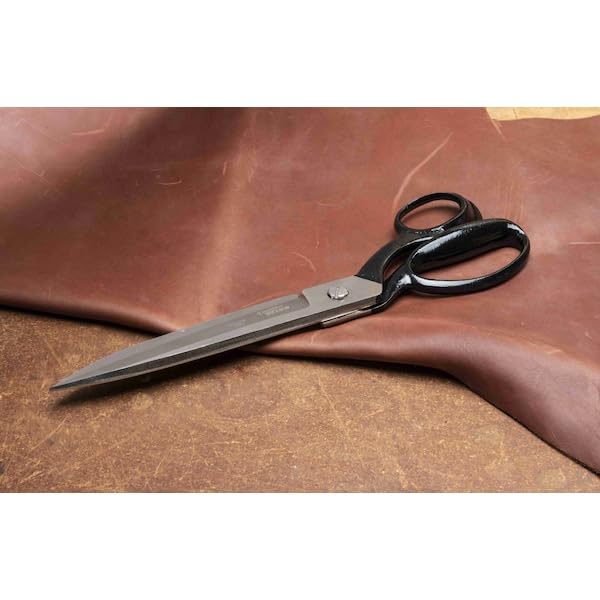Crescent Wiss 12" Wide Blade Bent Handle Industrial Shears - Professional Heavy Duty Utility Scissors Tool for Sewing Fabric, Upholstery, Carpet & Drapery - W22W