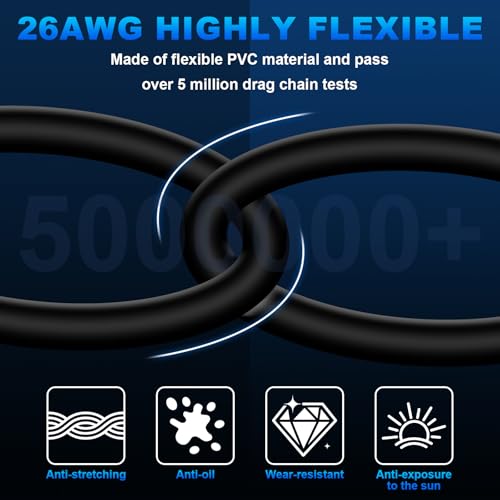 16.4FT M12 8 Pin X Code Male to RJ45 Industrial Ethernet Cable High Flexible Shielded Ethernet Cable for Industrial Camera 5M 16.4 Feet
