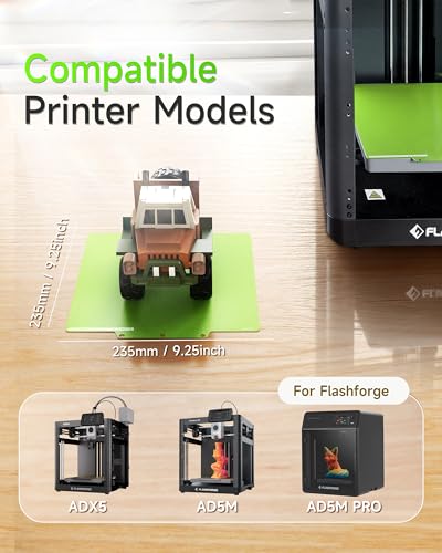 YOOPAI Cold Low Temperature Build Plate for AD5X/AD5M/AD5M Pro, Double Sided 235x235mm Low Temperature Print Plate, Cold 3D Printer Bed Platforms with UltraTack Coating Green