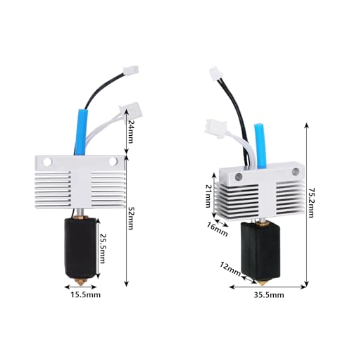Hotend Kit for ELEGOO Neptune 4 Plus/Neptune 4 Max, All Metal Assembled Extruder Hot End Kit, High-Temperature Resistance Hotend Heater Block with 2 PCS 0.4mm Brass Nozzles Neptune 4 Max/Plus