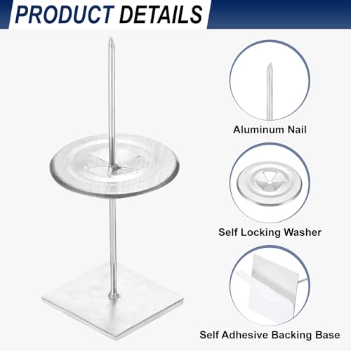 Nexarelle 120-set self-stick insulation pins with 1.2-inch locking washers and aluminum dome caps