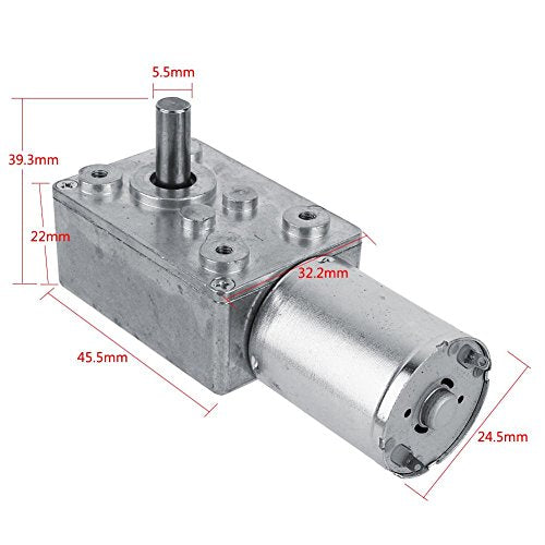 FTVOGUE Gear Motor DC12V 5 RPM Self-Locking | Motor with vertical outlet shaft, automatic lock, CW/CCW, for window drive and door opener 5RPM