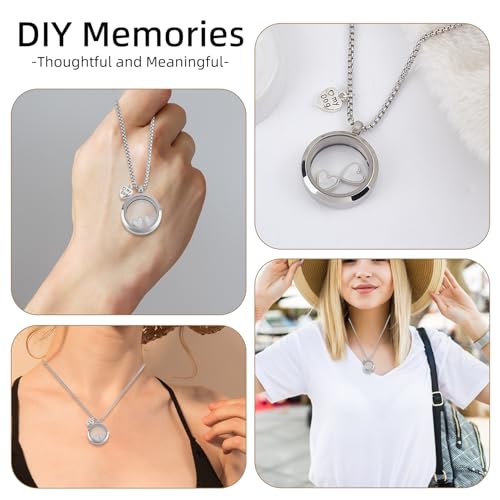 NICENEEDED Pet Fur Memorial Necklace, Dog Ashes Keepsake Necklace, Transparent Glass Circle Small Pet Urn Pendant Memorial Jewelry for Pet